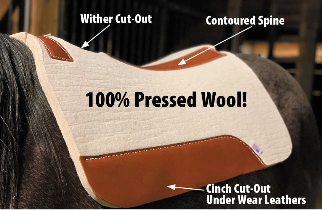 Jeffers "Dr. J" 100% Pressed Wool Contoured Barrel Saddle Pad - Image 4