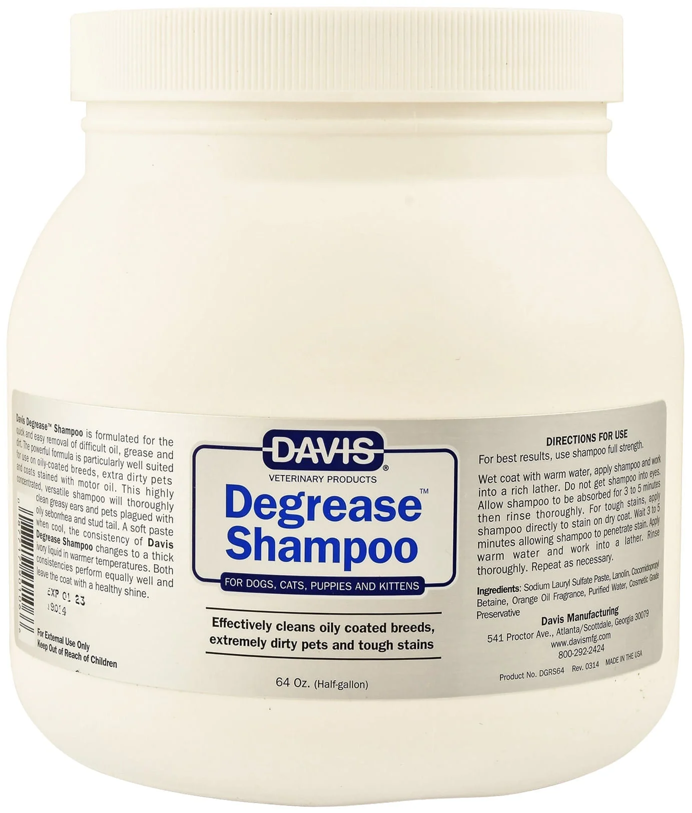 Davis Degrease Dog & Cat Shampoo for Oil, Grease & Heavy Dirt - Image 4