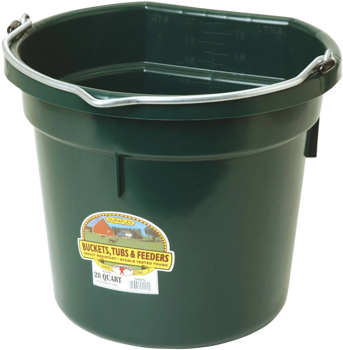 Little Giant Flat-Back Plastic Buckets – Impact-Resistant, Easy to Hang, 8 qt & 20 qt - Image 5