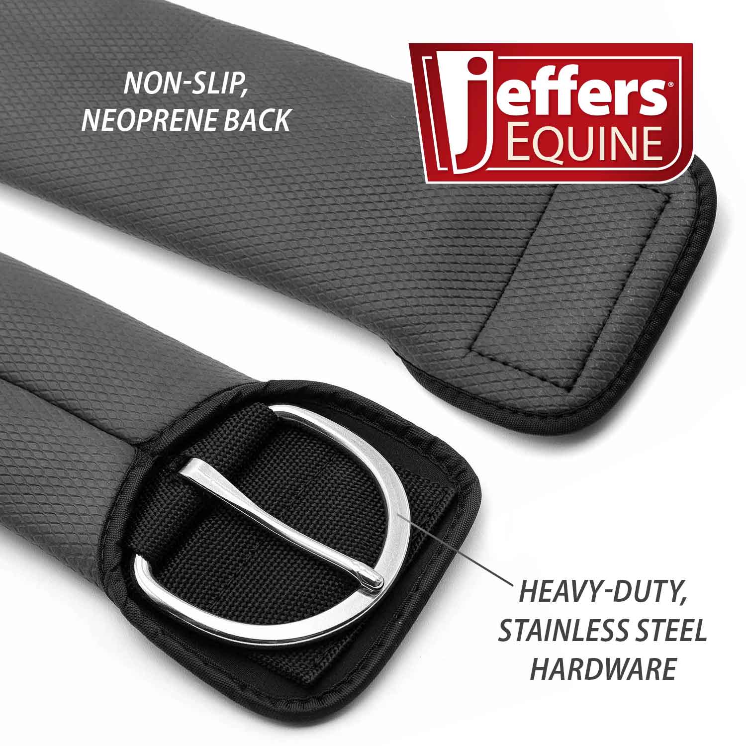Jeffers Western PVC Sleeve Straight Cinch with Stainless Steel Hardware, Black - Image 4