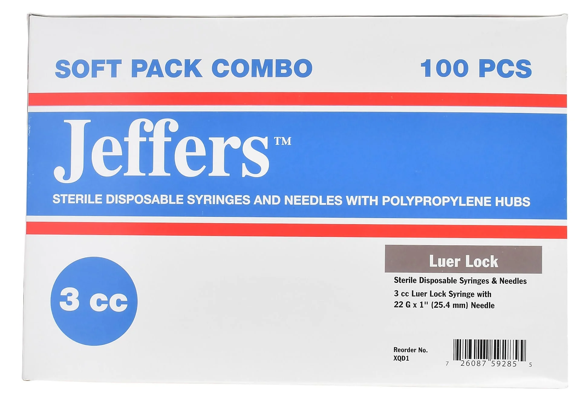 Jeffers Luer Lock Syringe/Needle Combo, Box of 100 - Image 4