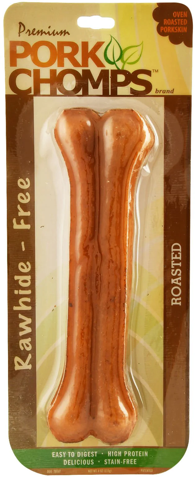 Pork Chomps Roasted Pressed Pork Skin Dog Chew Bone - Rawhide Free - Image 2