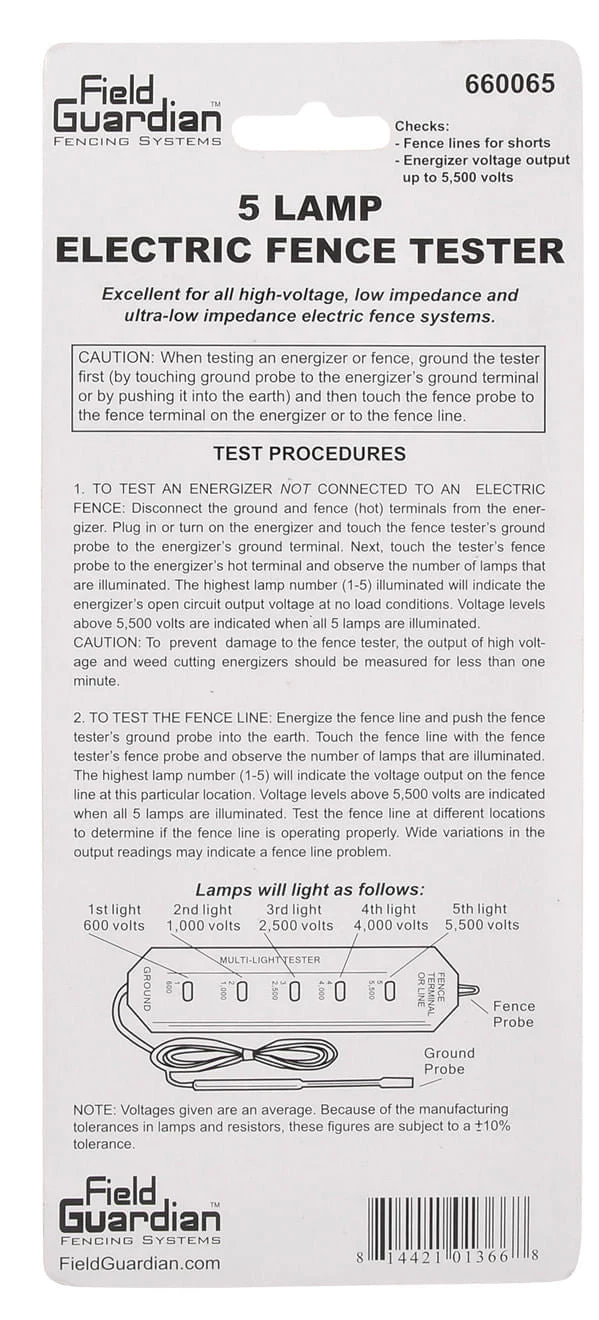 5 Lamp Electric Fence Tester - Image 2
