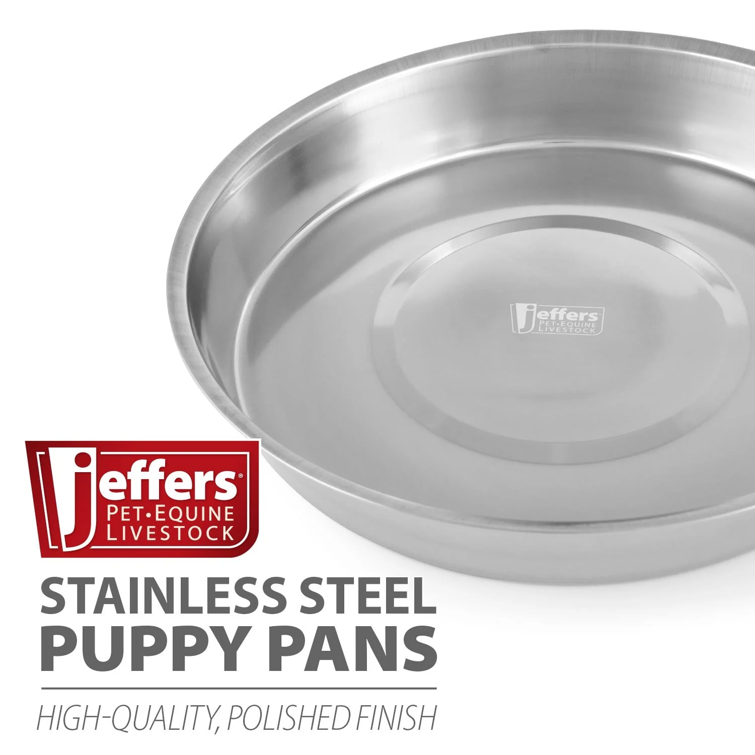 Jeffers Stainless Steel Puppy Pan Food & Water Dish - Image 11