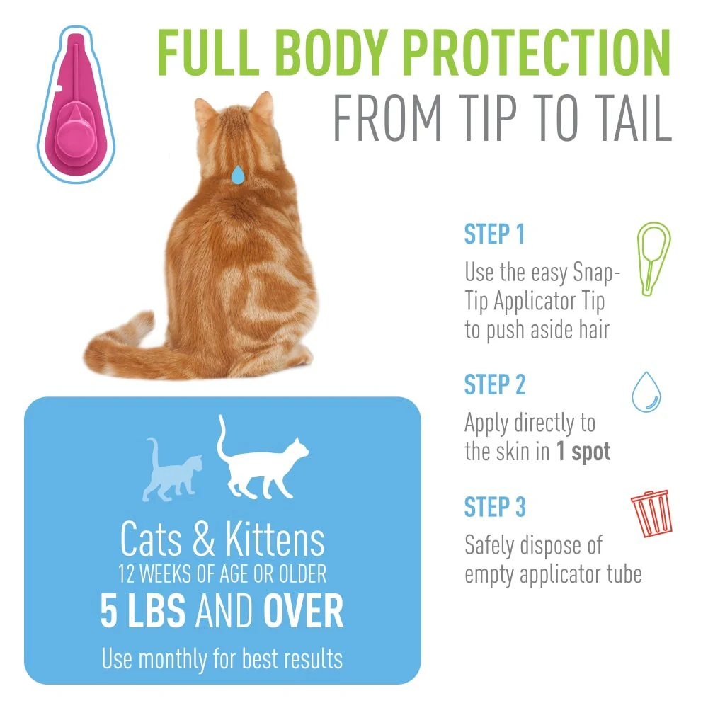 ADAMS Plus Flea & Tick Spot On for Cats, 3 Month Supply - Image 3