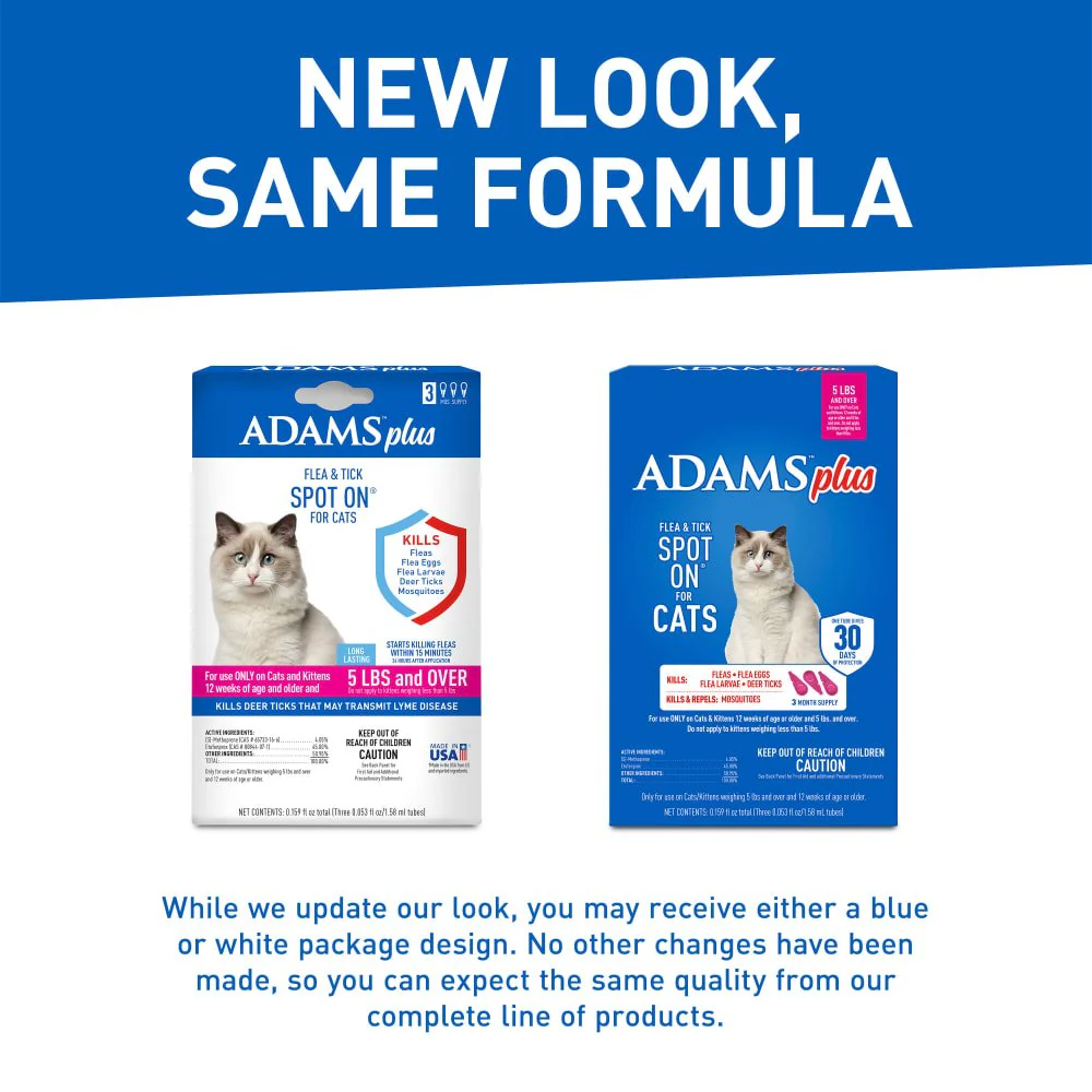 ADAMS Plus Flea & Tick Spot On for Cats, 3 Month Supply - Image 8