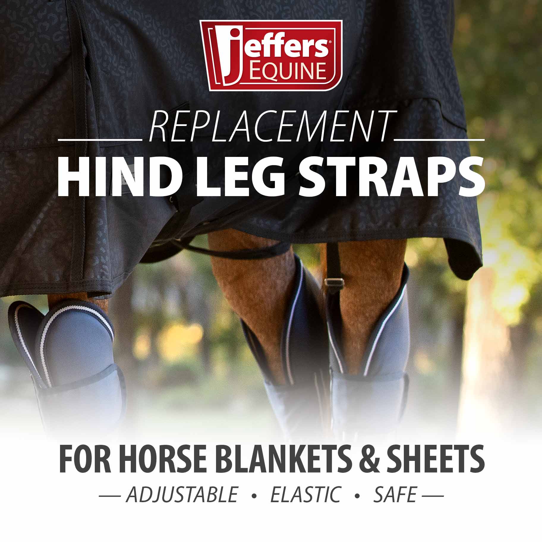 Jeffers Replacement Adjustable Elastic Leg Straps for Horse Blankets & Sheets - Image 3
