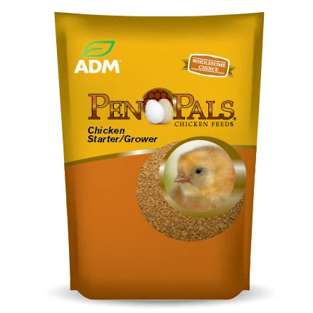 ADM Pen Pals Chicken Feed Starter/Grower, 5 lbs, 18% Protein, Complete Nutrition for Pullets 0–20 Weeks