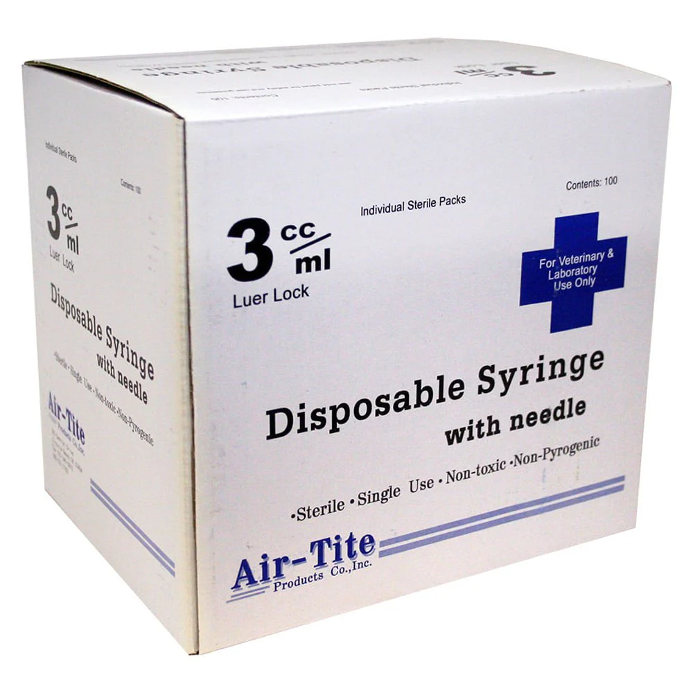 Air-Tite Luer Lock Syringes with Needles, 100 Count - Image 3