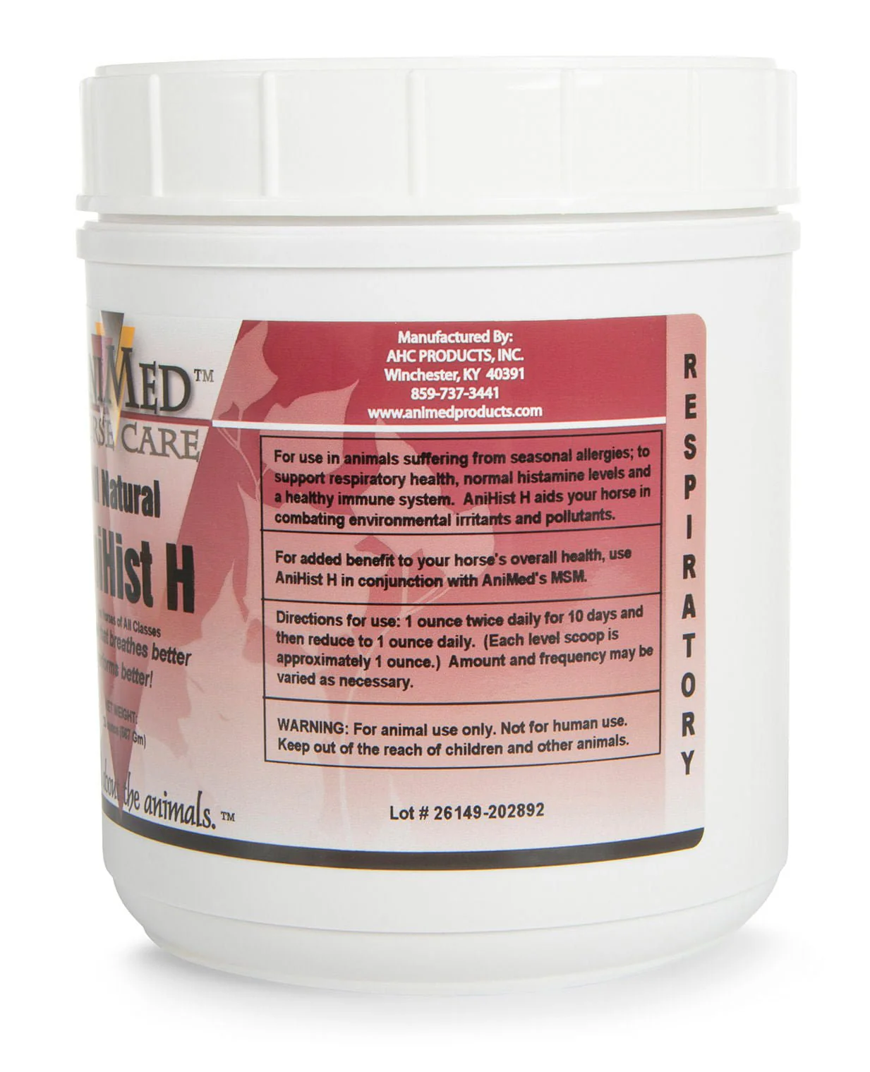 AniHist H Respiratory Supplement for Horses, 20 oz - Image 3