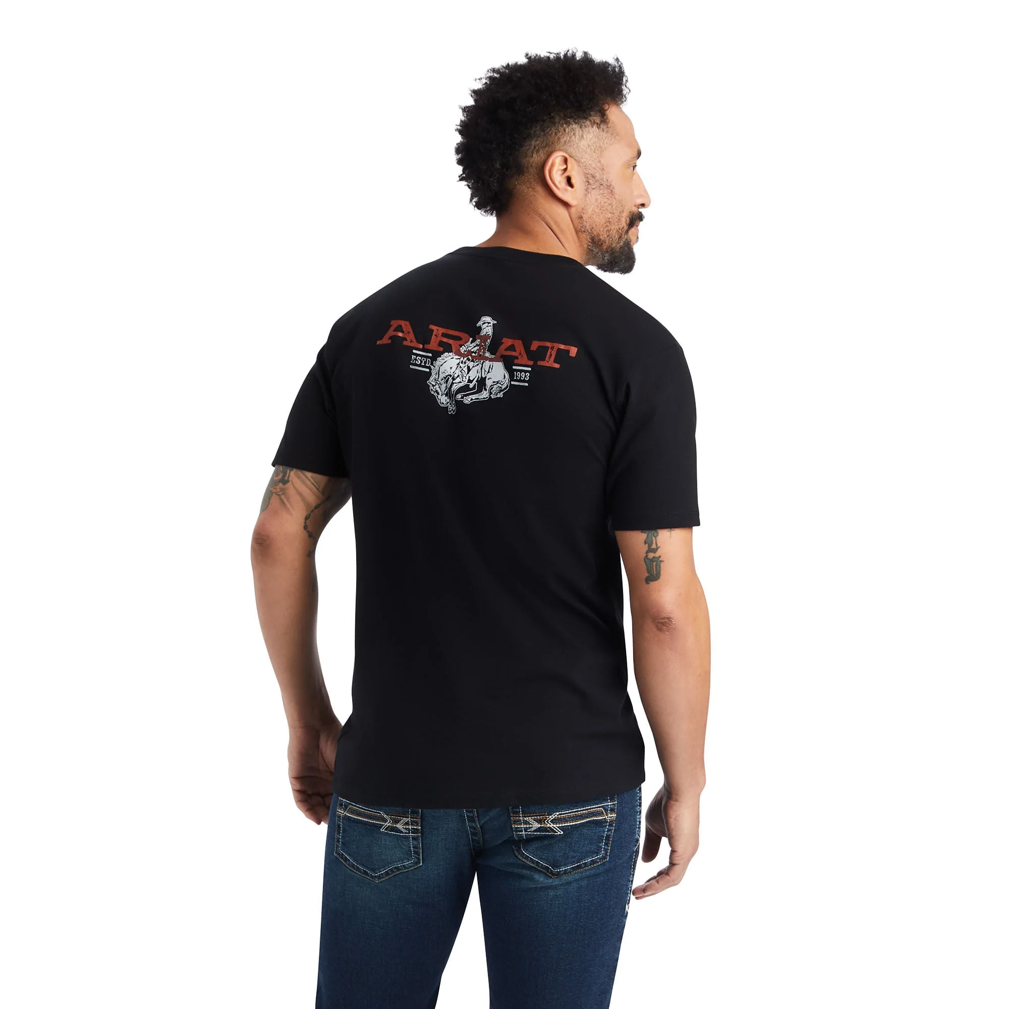 Ariat Men's Bronc Buster T-Shirt, Black - Image 2