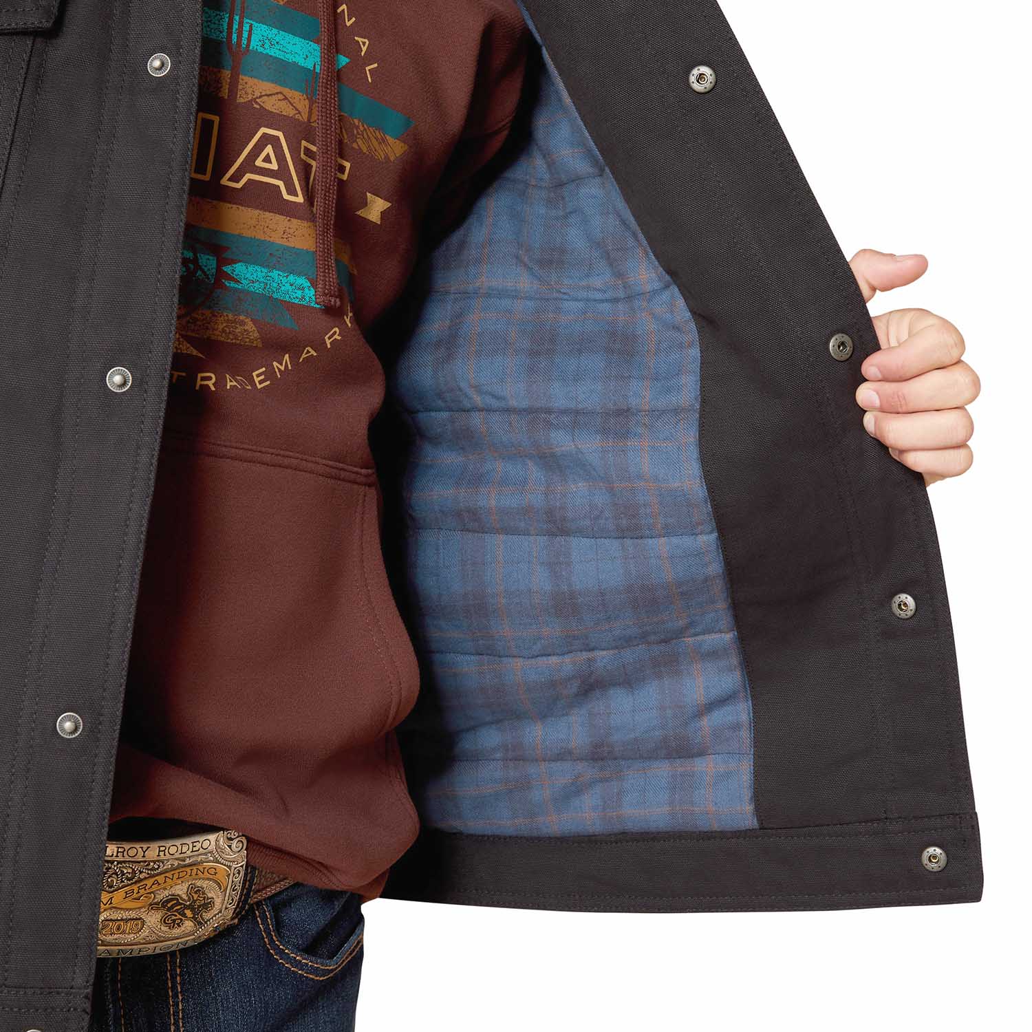 Ariat Men's Canvas Rancher Vest – Insulated Flannel-Lined Western Outdoor Vest - Image 4