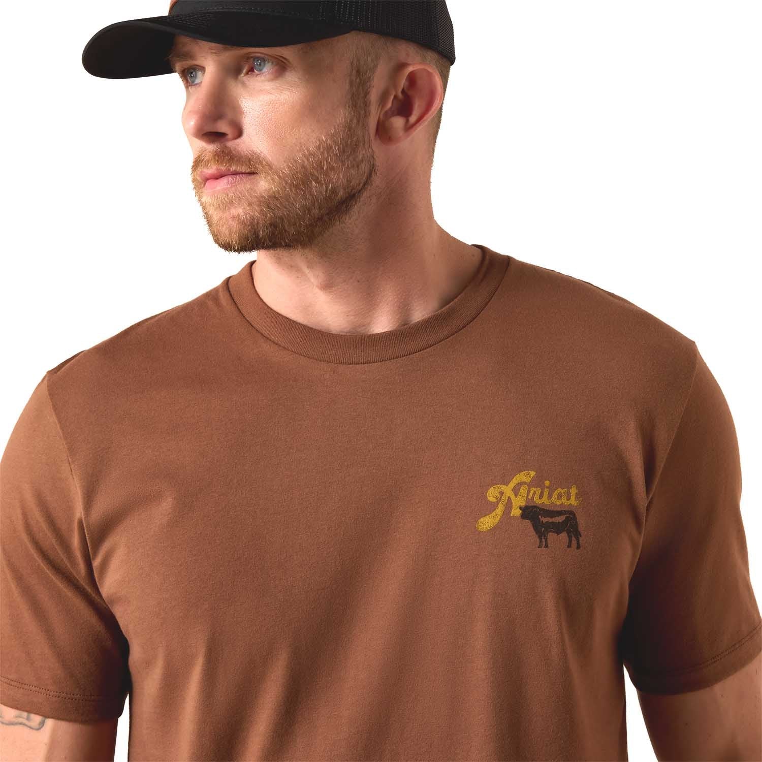 Ariat Mens Short Sleeve Shirt, BBQ Smoke Western Graphic Tee - Image 4