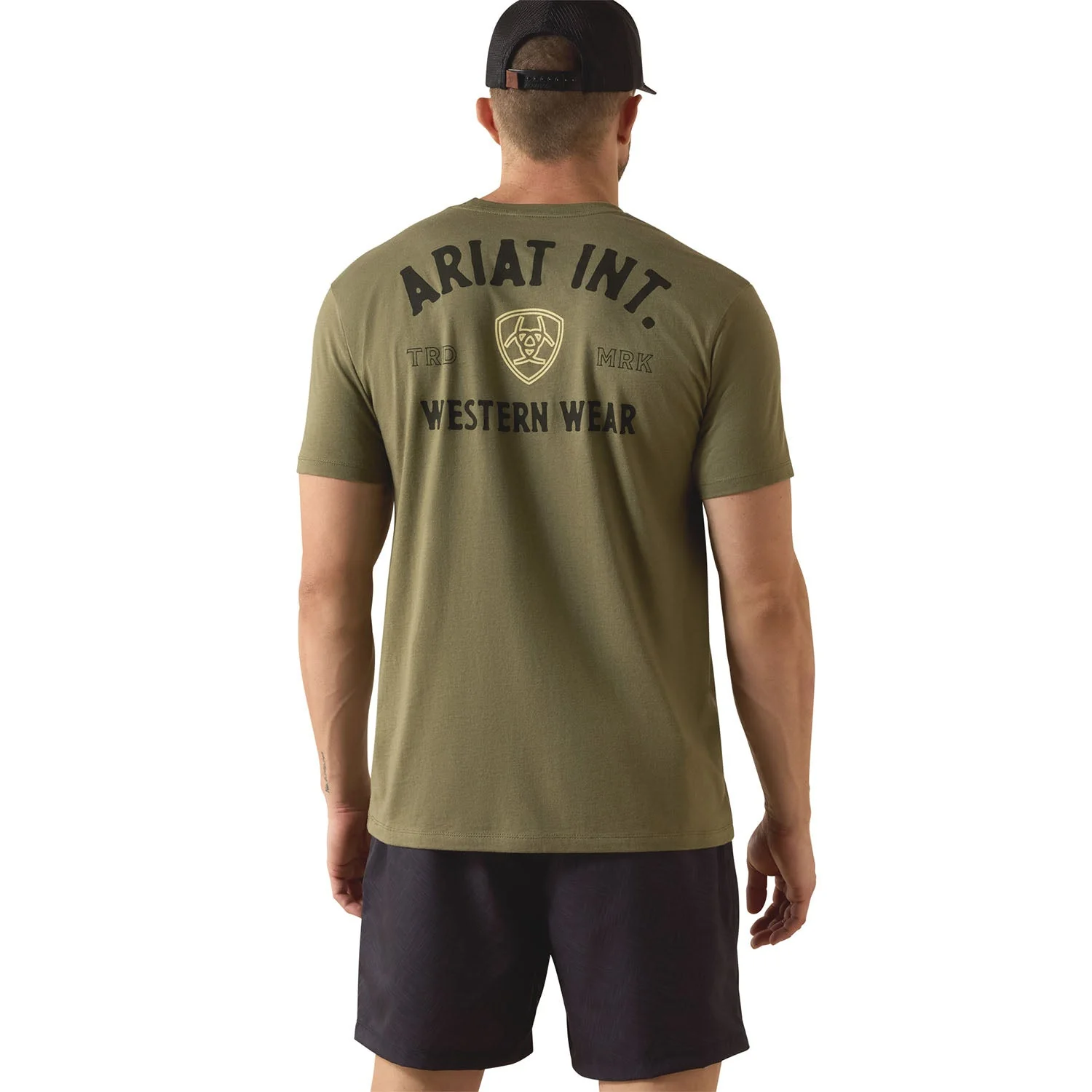 Ariat Mens Outline Shop Short Sleeve Shirt, Western Wear Tee - Image 5