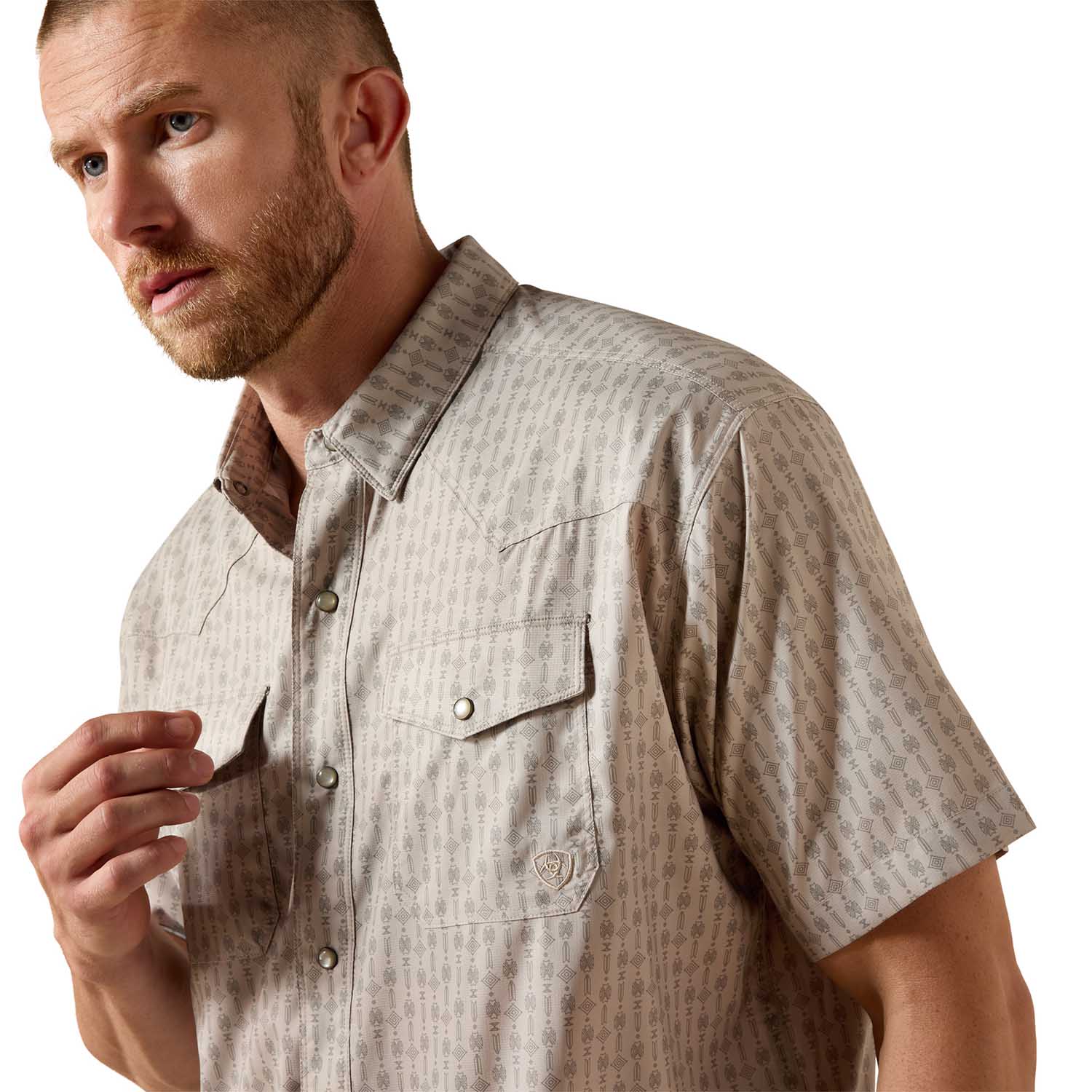 Ariat Men's Western VentTek Short Sleeve Snap Shirt - Image 4