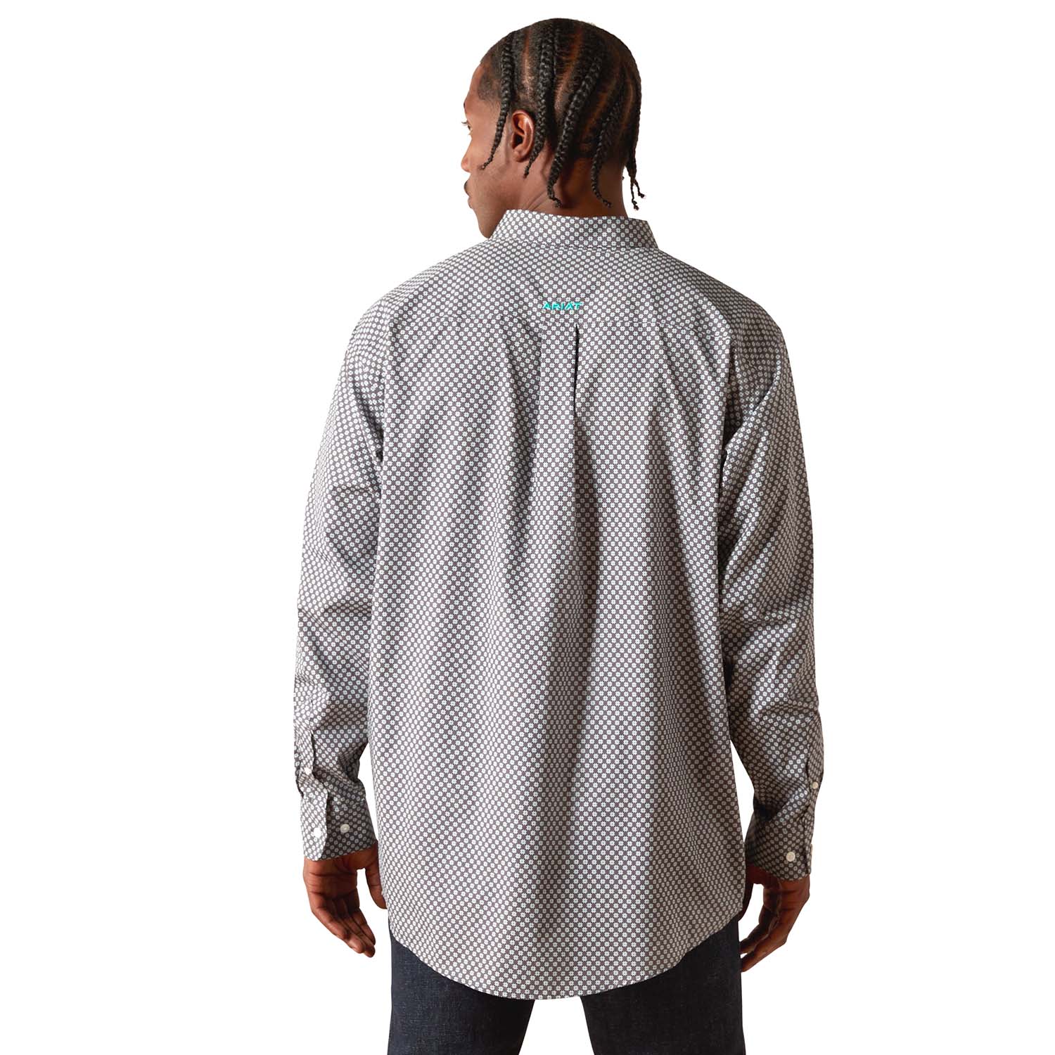 Ariat Mens Wrinkle Free Solid Classic Fit Long Sleeve Shirt - Image 6