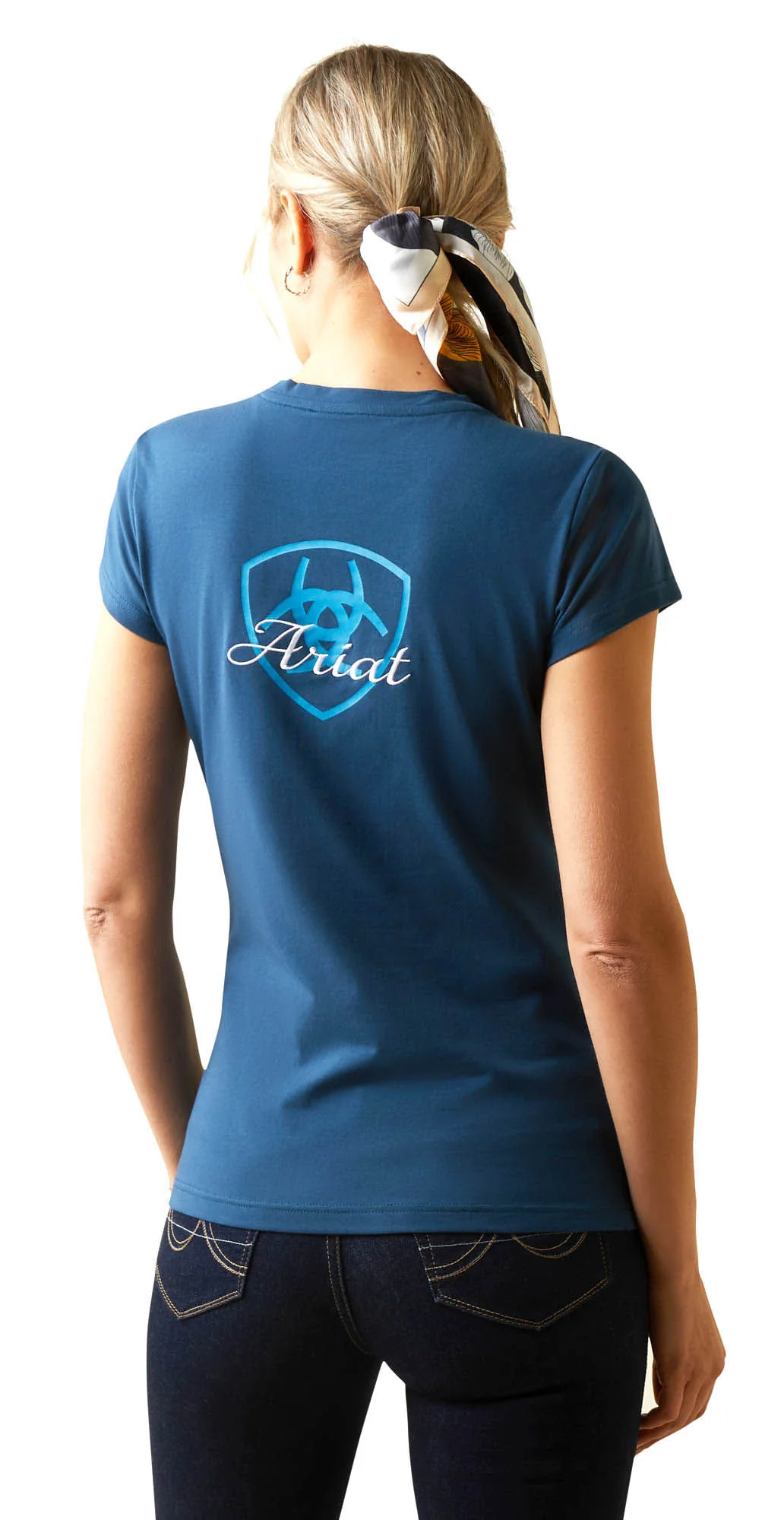 Ariat Women's Logo Script T-Shirt, Deep Petroleum - Image 18