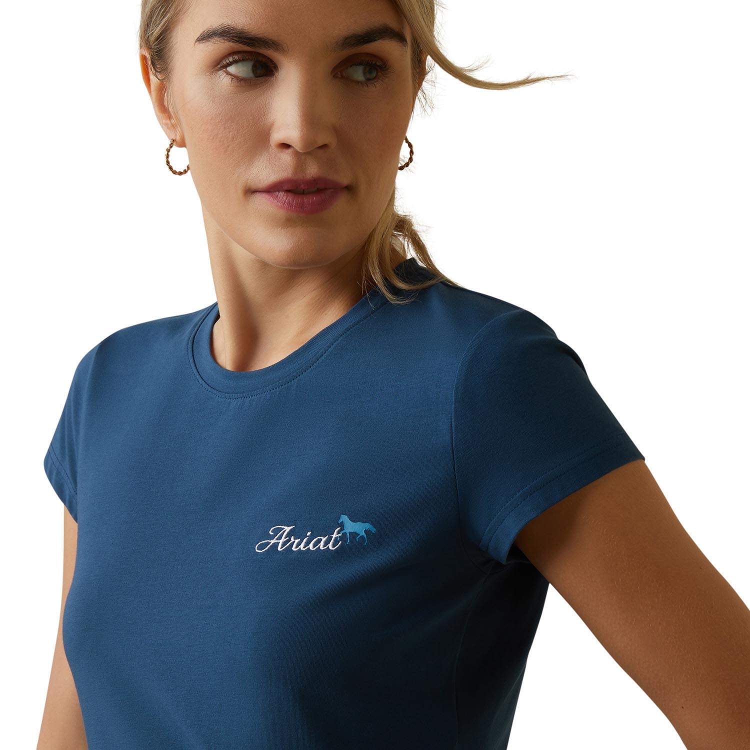 Ariat Women's Logo Script T-Shirt, Deep Petroleum - Image 4