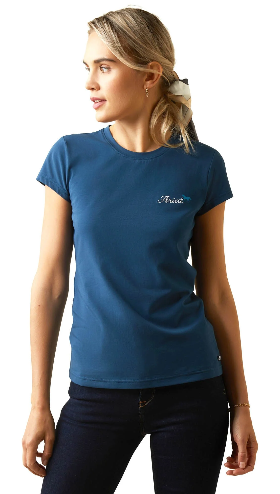 Ariat Women's Logo Script T-Shirt, Deep Petroleum - Image 5