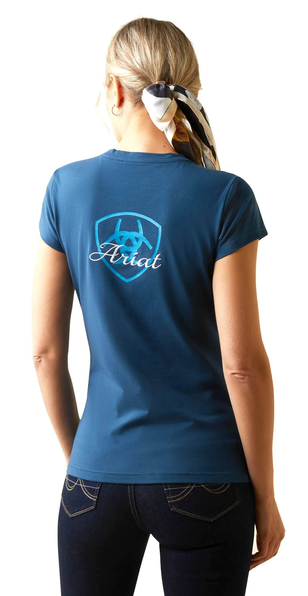 Ariat Women's Logo Script T-Shirt, Deep Petroleum - Image 6