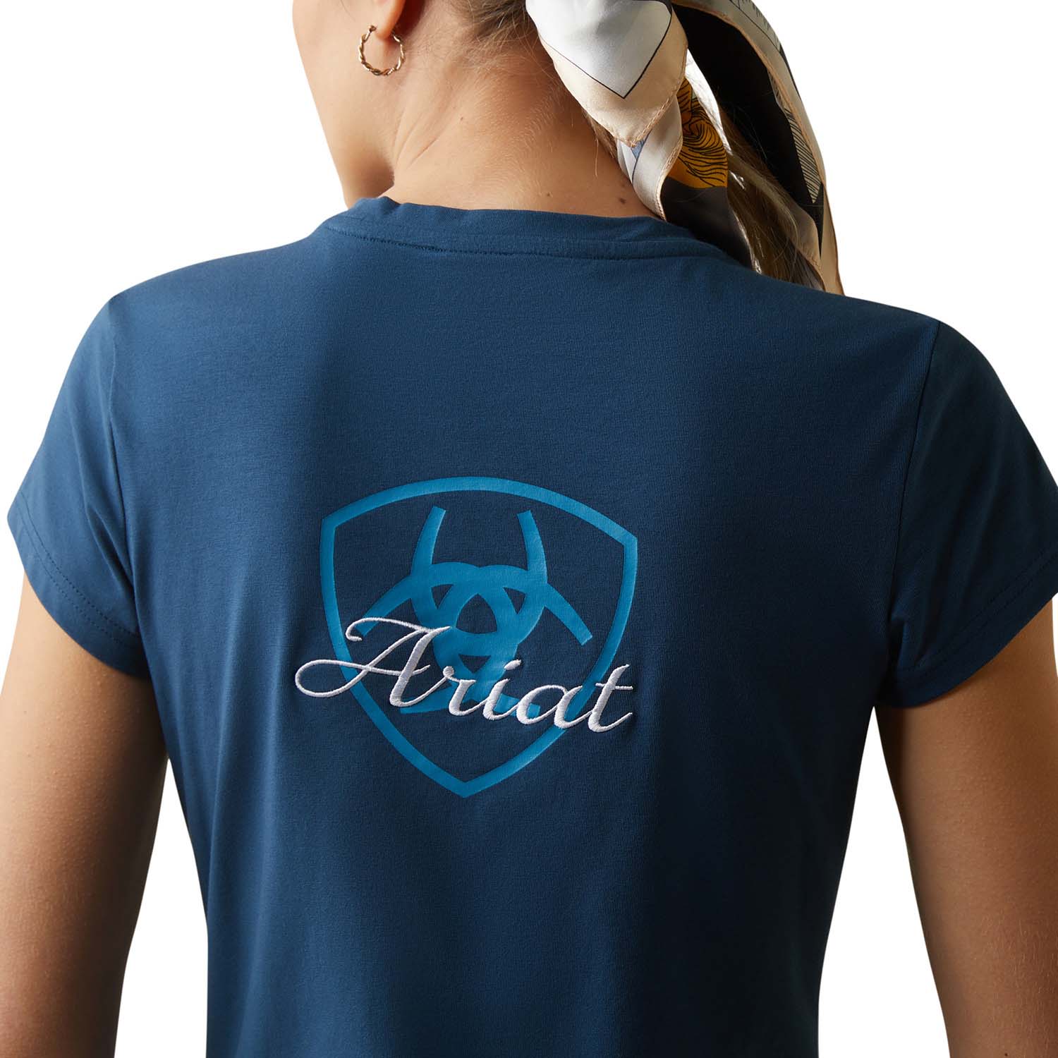 Ariat Women's Logo Script T-Shirt, Deep Petroleum - Image 7