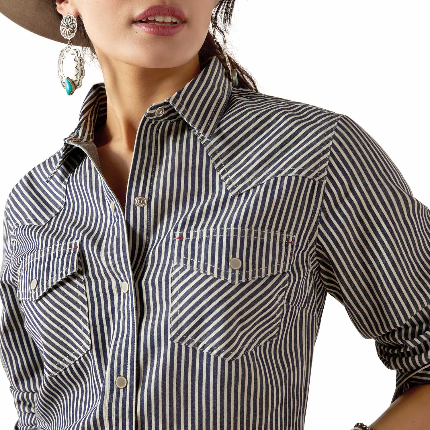Ariat Women's Railroad Stripe Long Sleeve Shirt - Image 3