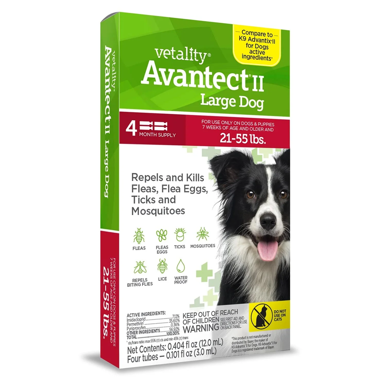 Vetality Avantect II Flea & Tick Topical for Dogs, 4 pk - Image 3