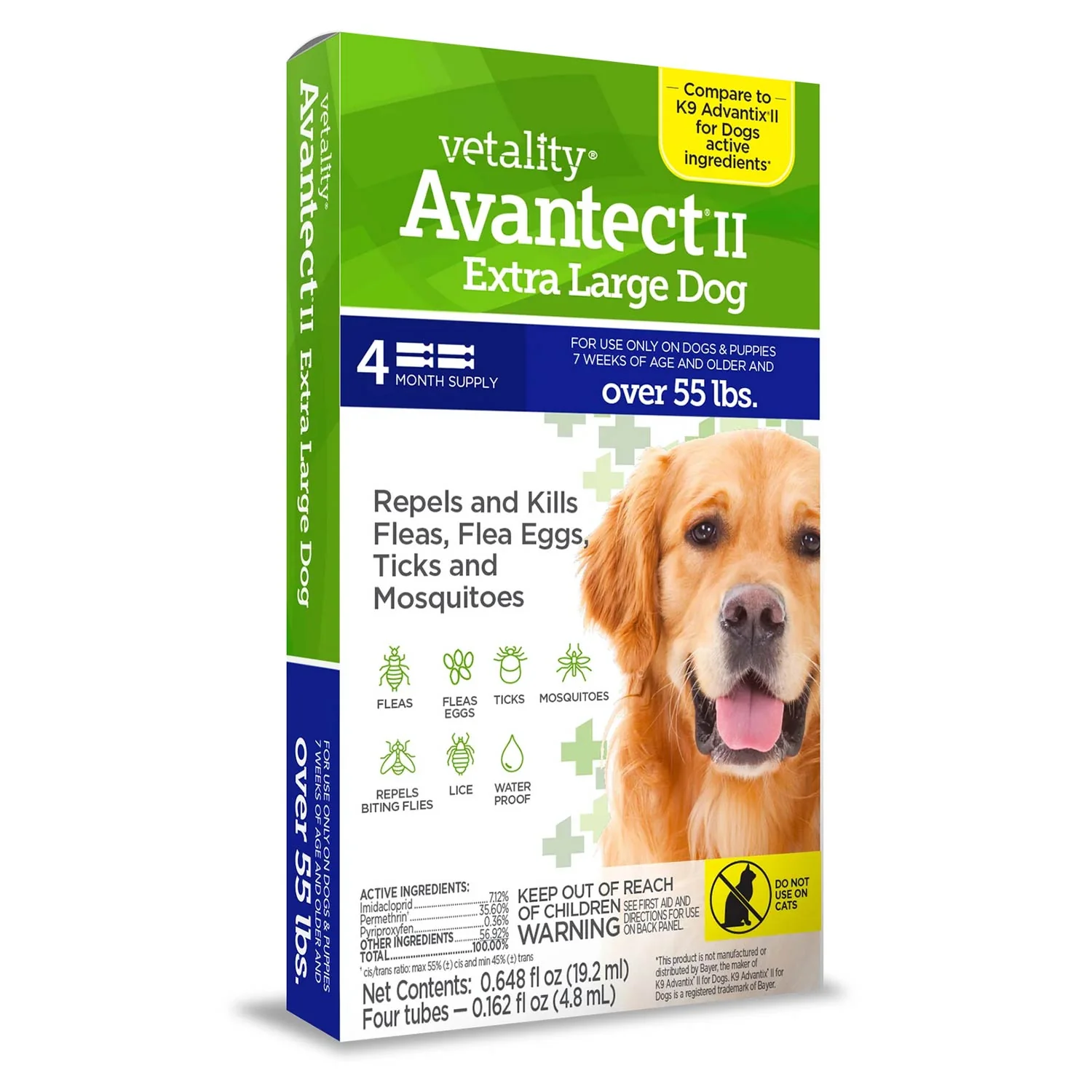 Vetality Avantect II Flea & Tick Topical for Dogs, 4 pk - Image 4