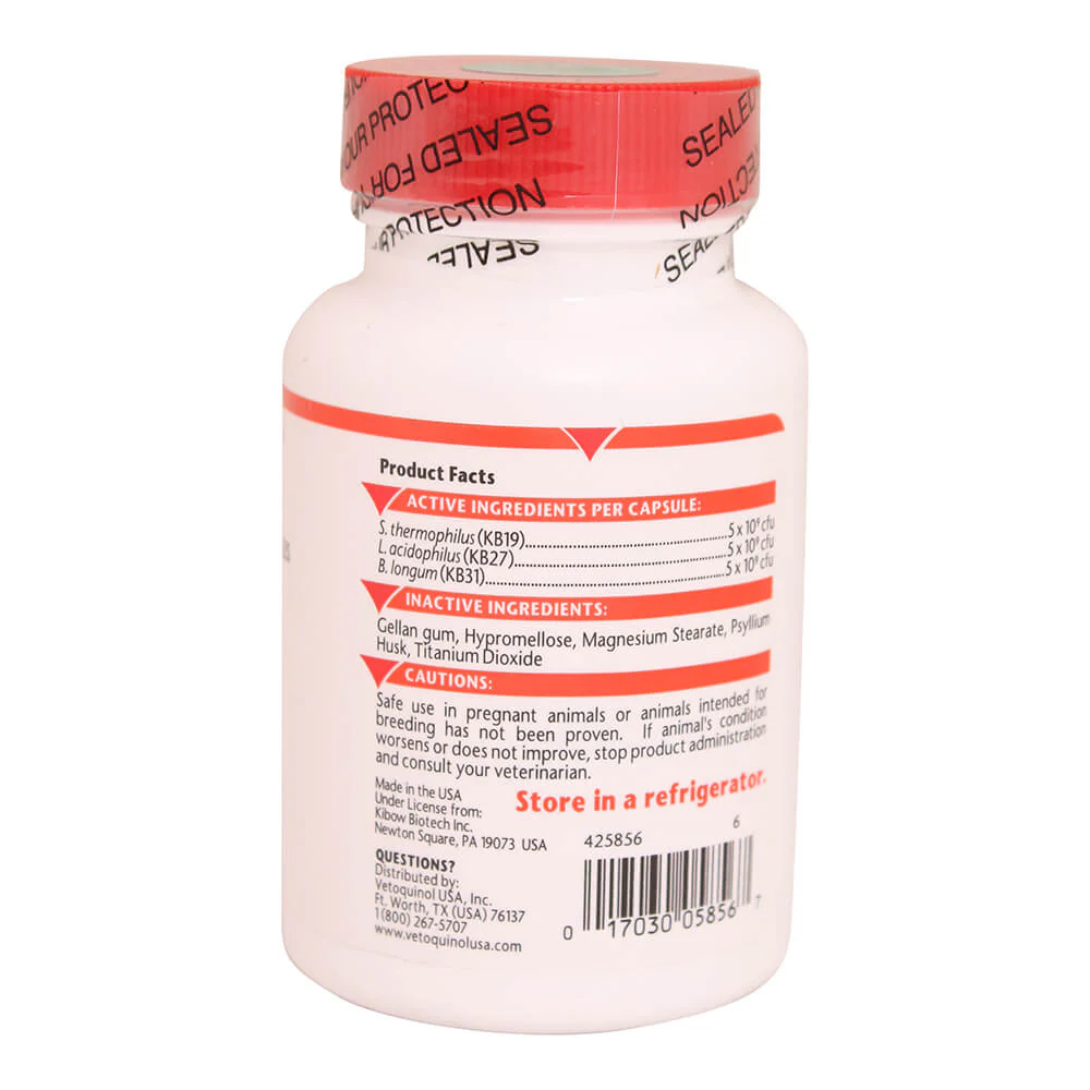 Vetoquinol Azodyl Probiotic Supplement for Dogs & Cats, 90 Capsules - Image 2