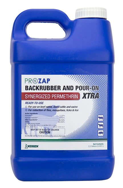 ProZap Backrubber & Pour-On Xtra Fly Insecticide, 2.5 gallons