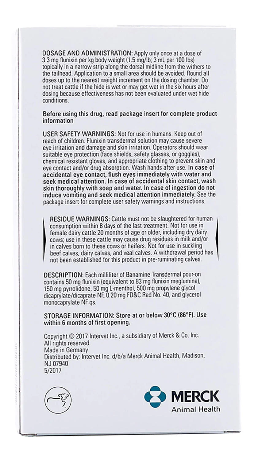 Rx Banamine Transdermal (flunixin transdermal solution) Pour-on for Cattle - Image 8