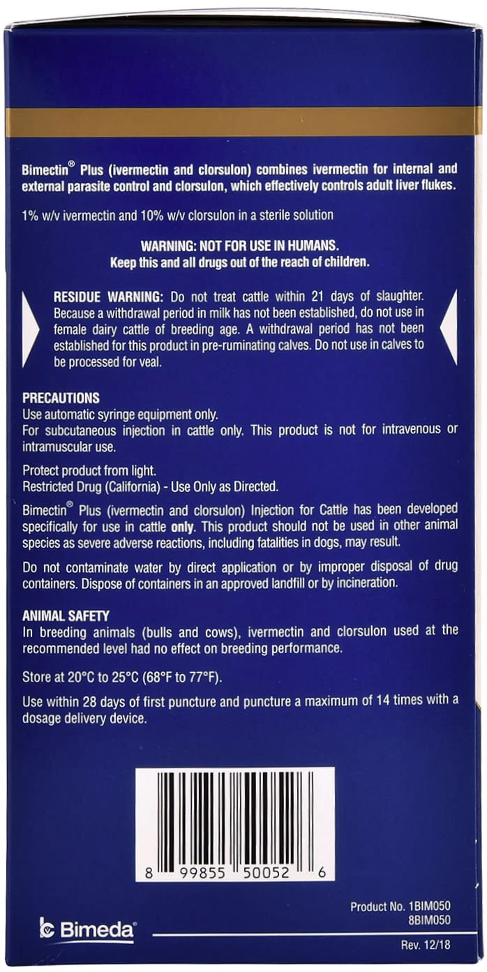 Bimectin Plus Injectable Cattle Wormer - Image 3