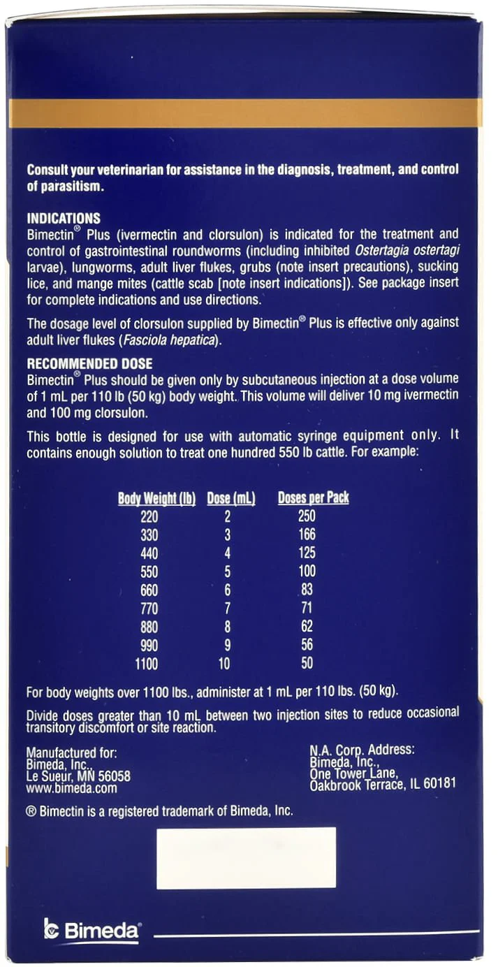Bimectin Plus Injectable Cattle Wormer - Image 4