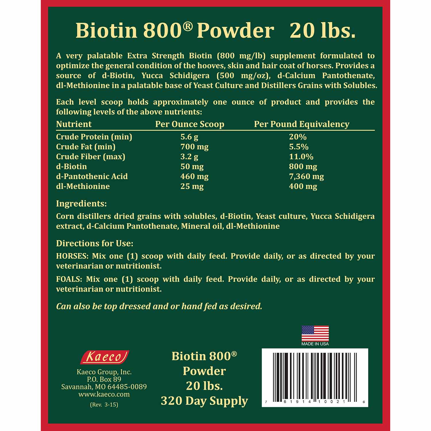 Biotin 800 Powder with Yucca Equine Supplement - Image 11