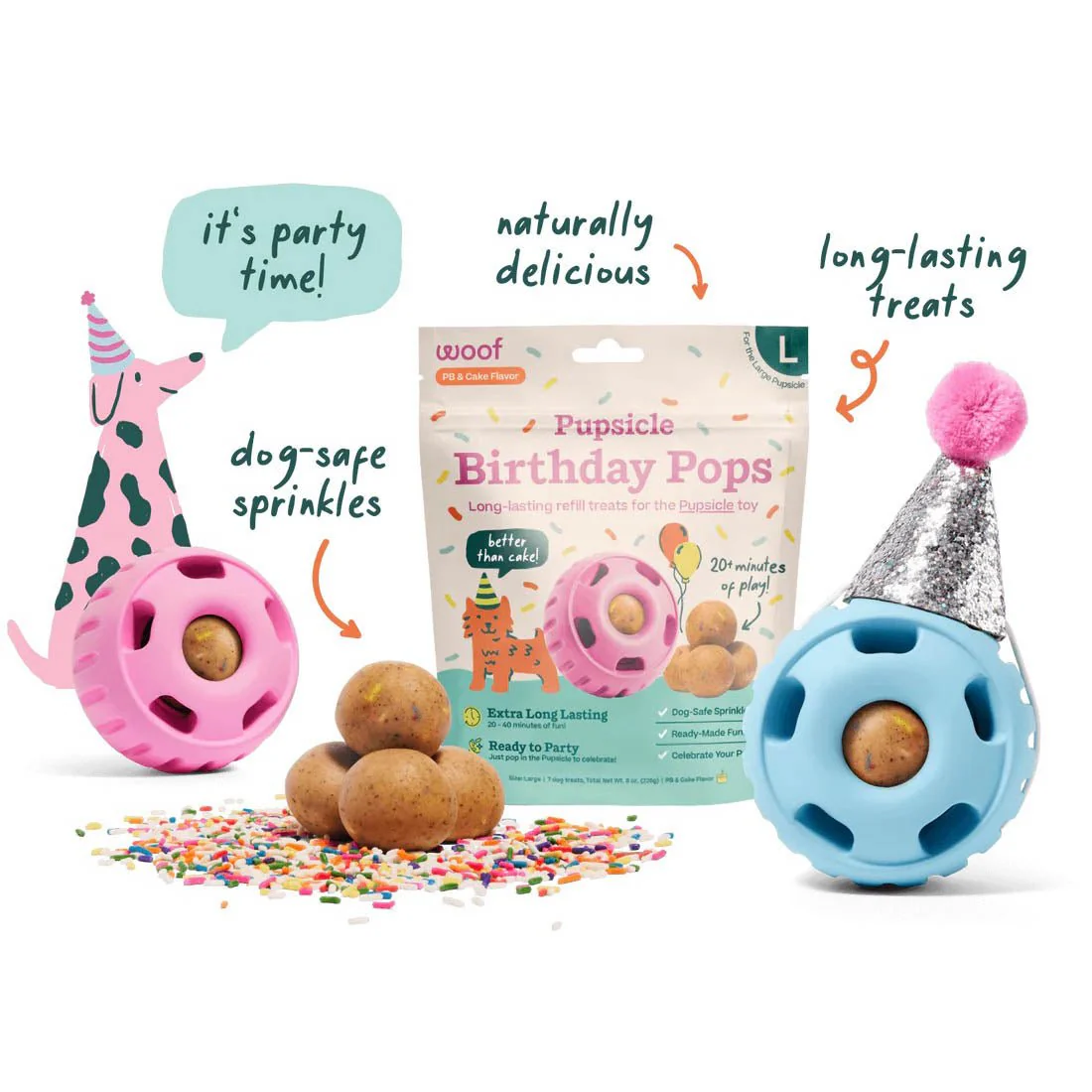 Pupsicle Birthday Pops Dog Treat Refills – Long-Lasting, All-Natural, Festive, Made in USA - Image 2