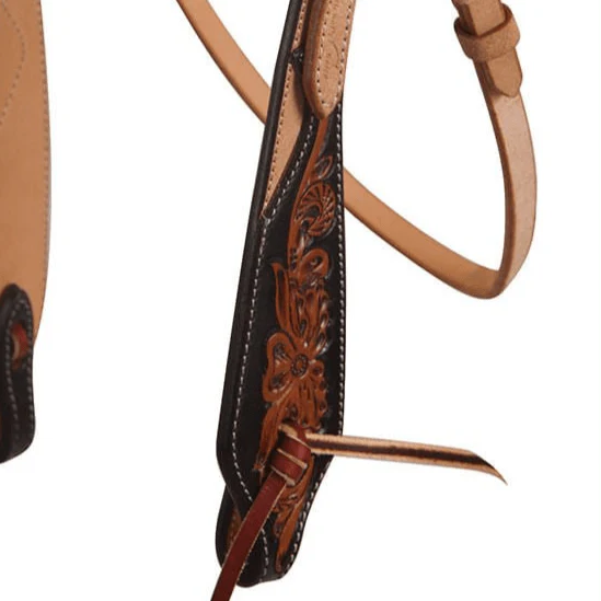Professional's Choice Black Floral Roughout Browband Headstall - Image 2