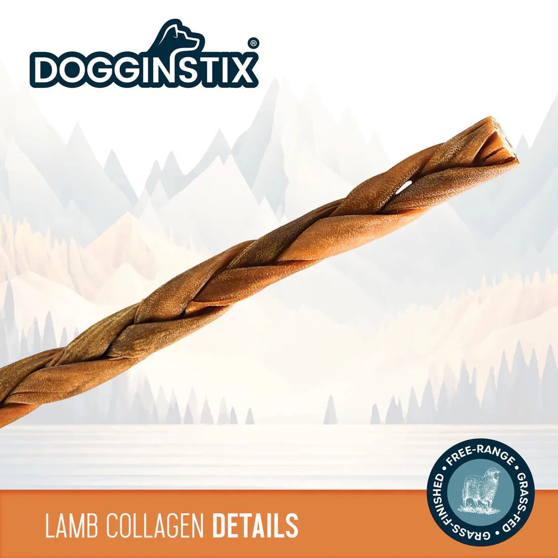 Dogginstix Braided Lamb Collagen Dog Chew – Long Lasting, Digestible, High Protein Rawhide Alternative - Image 2