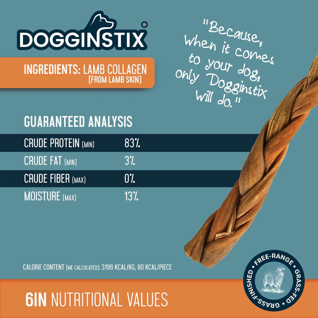 Dogginstix Braided Lamb Collagen Dog Chew – Long Lasting, Digestible, High Protein Rawhide Alternative - Image 3
