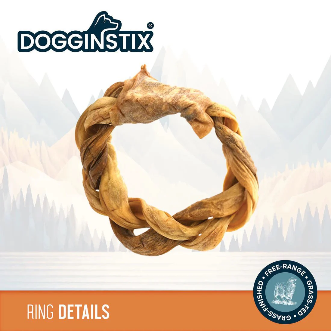 Dogginstix Braided Lamb Collagen Ring Chew Dog Treat – Natural, Grass-Fed, Low Fat - Image 2