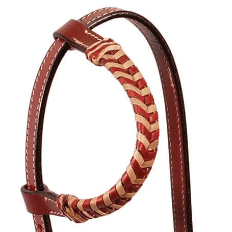 Buffalo Leather Brown Rawhide Laced One Ear Headstall - Image 2
