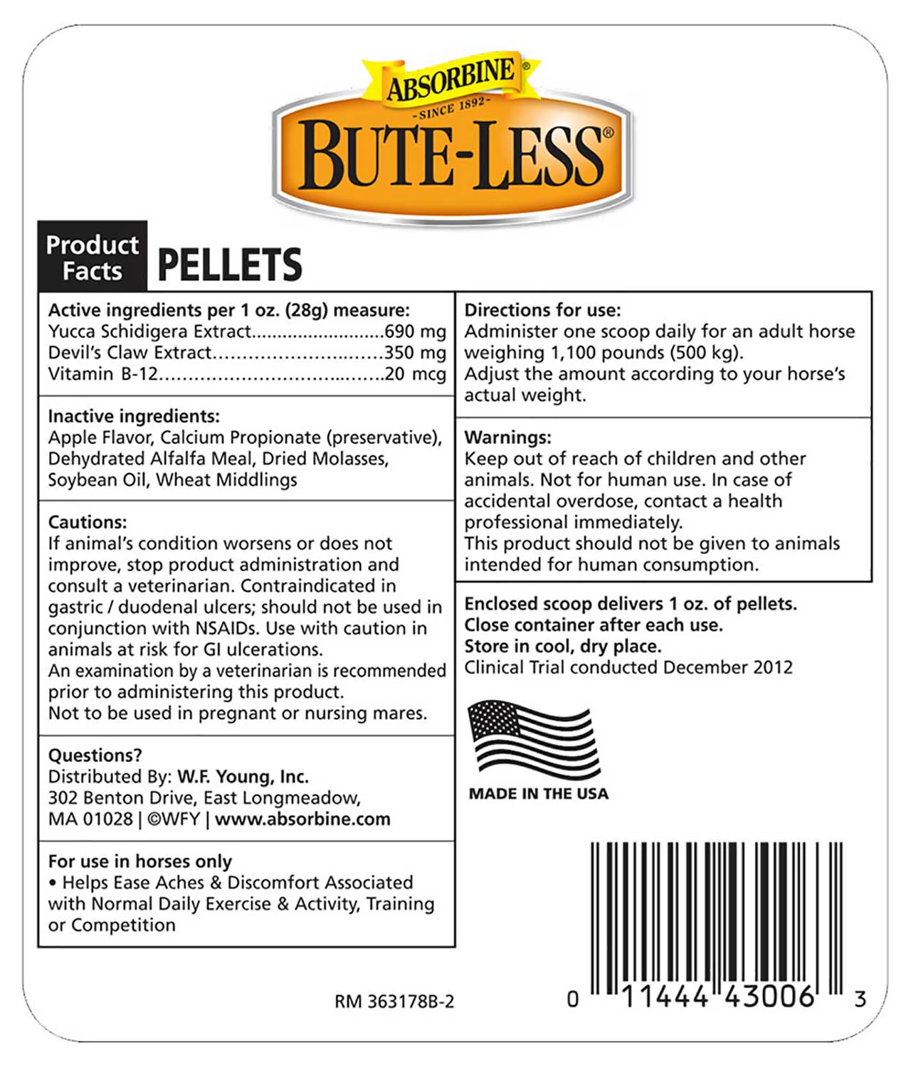 Absorbine Bute-Less Pellets Comfort & Recovery Horse Supplement - Image 7