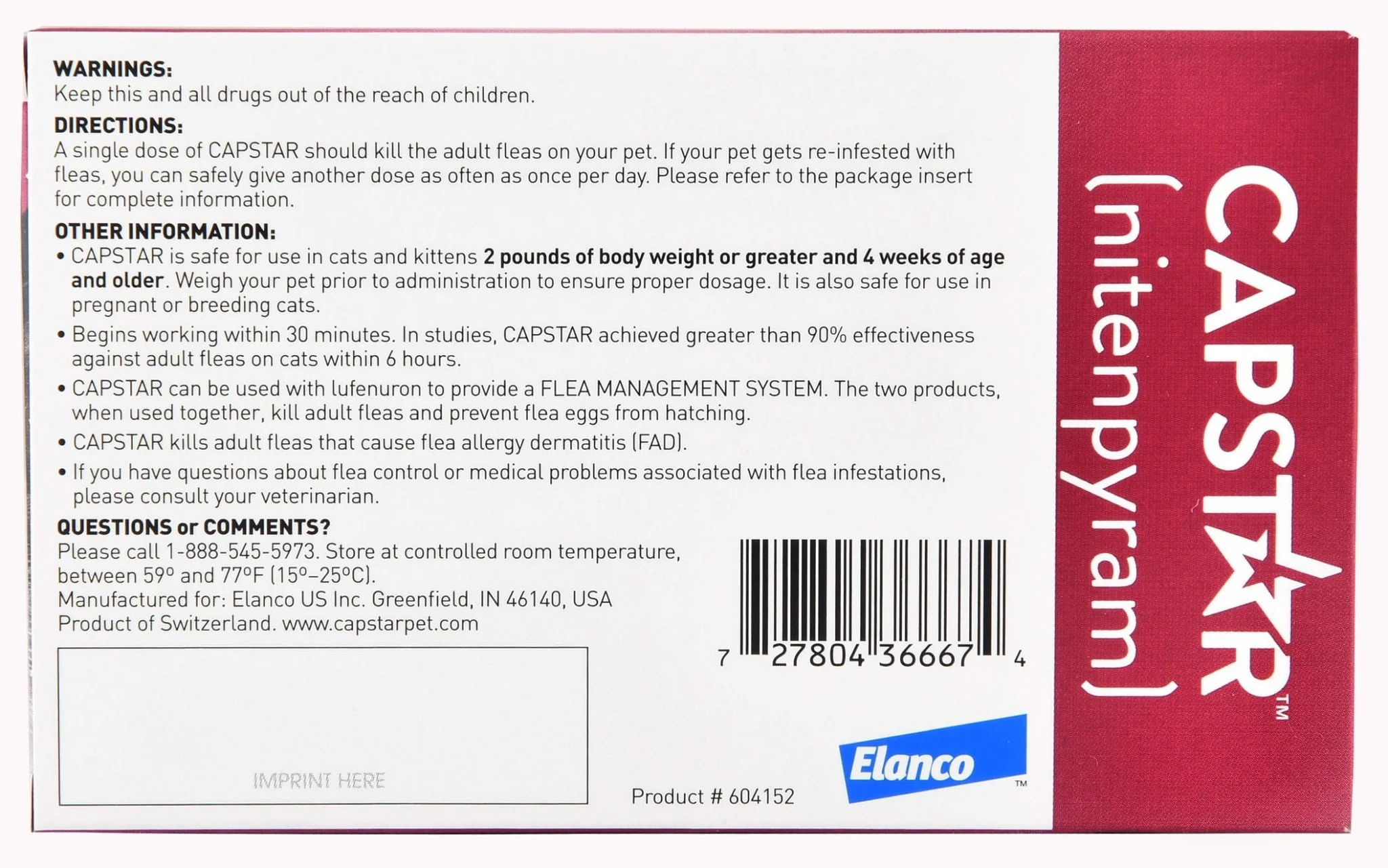 Capstar Oral Flea Tablets for Cats, 6 Count - Image 2