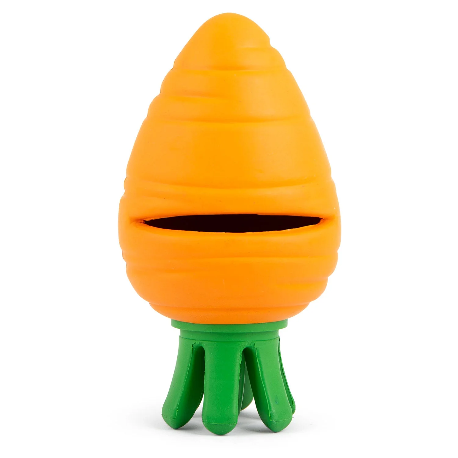 Jeffers Carrot Natural Rubber Treat Dispensing Dental Dog Chew Toy with Slit - Image 2