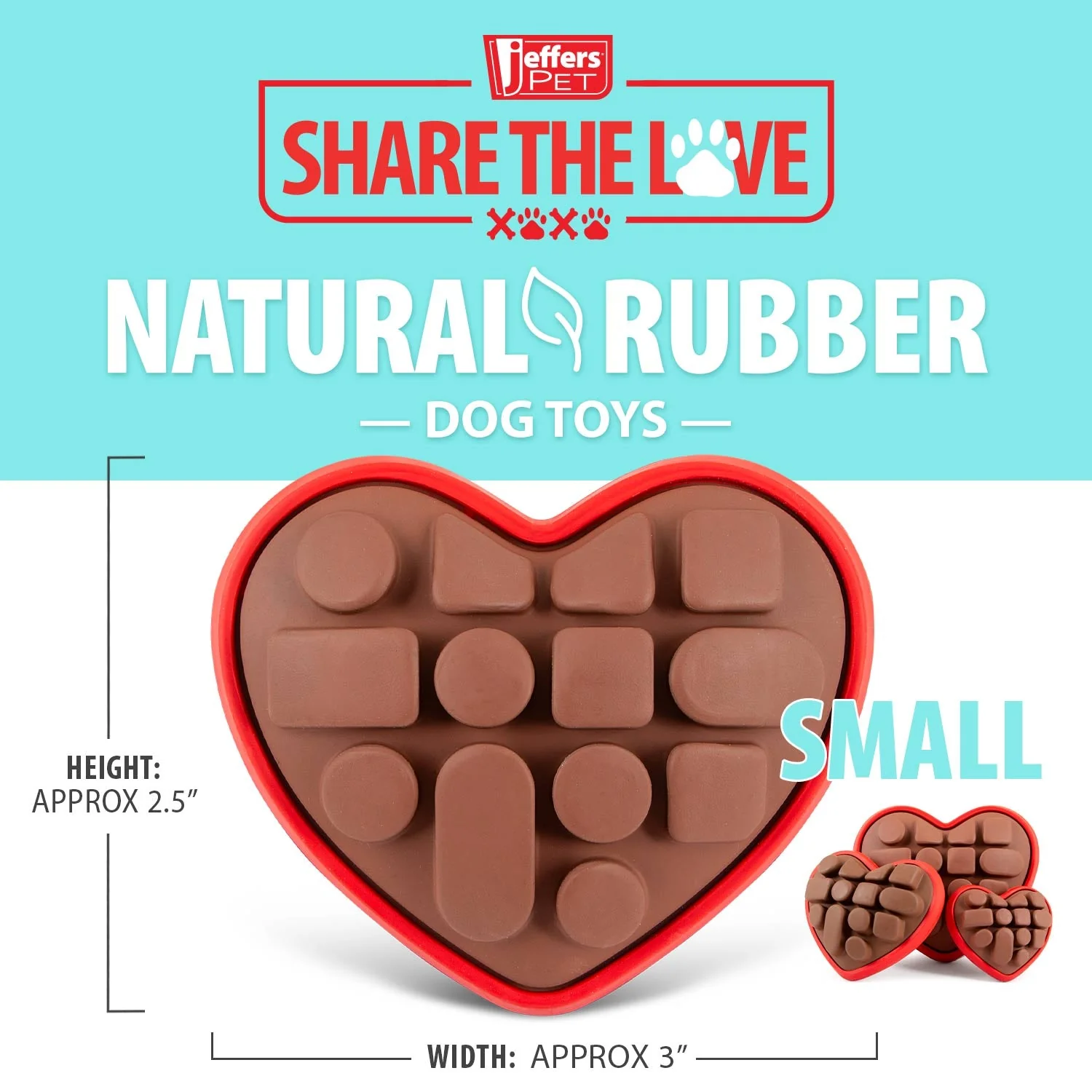 Jeffers Natural Rubber Box of Chocolates Dog Chew Toy for Medium-Chewers - Image 11