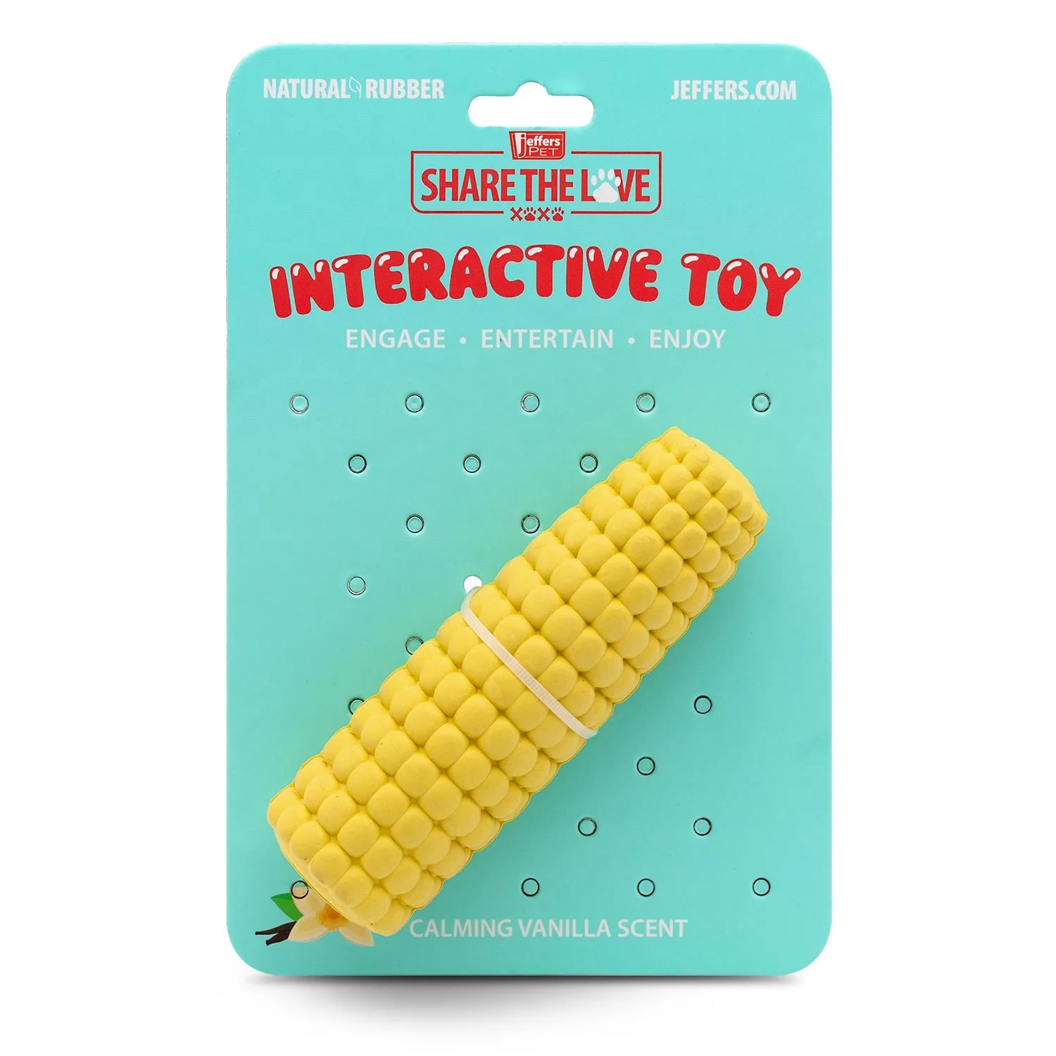 Jeffers Corn Cob Natural Rubber Treat Dispensing Dog Chew Toy with Dental Benefits - Image 6
