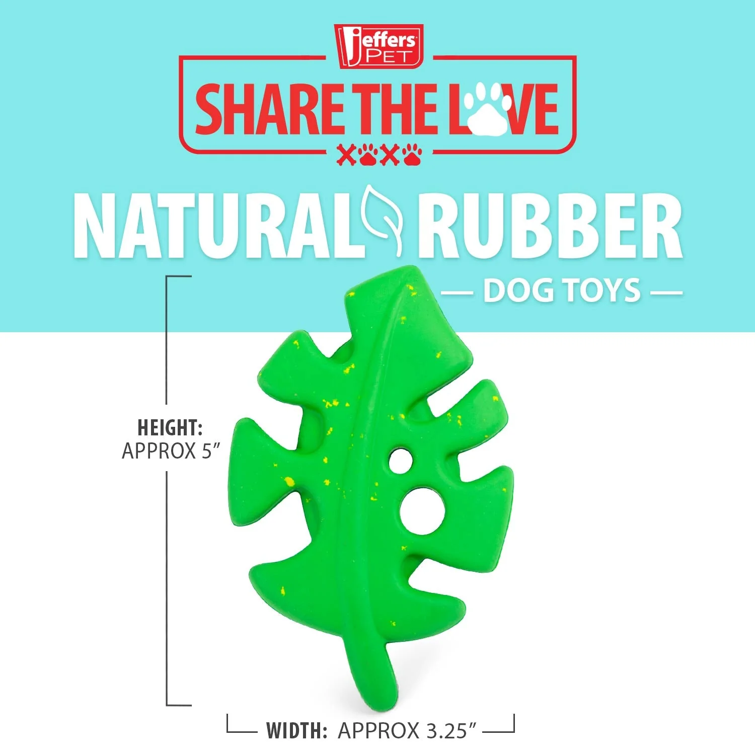 Jeffers Leaf Shaped Natural Rubber Dog Chew Toy with Dental Benefits and Vanilla Scent for Medium Chewers - Image 3