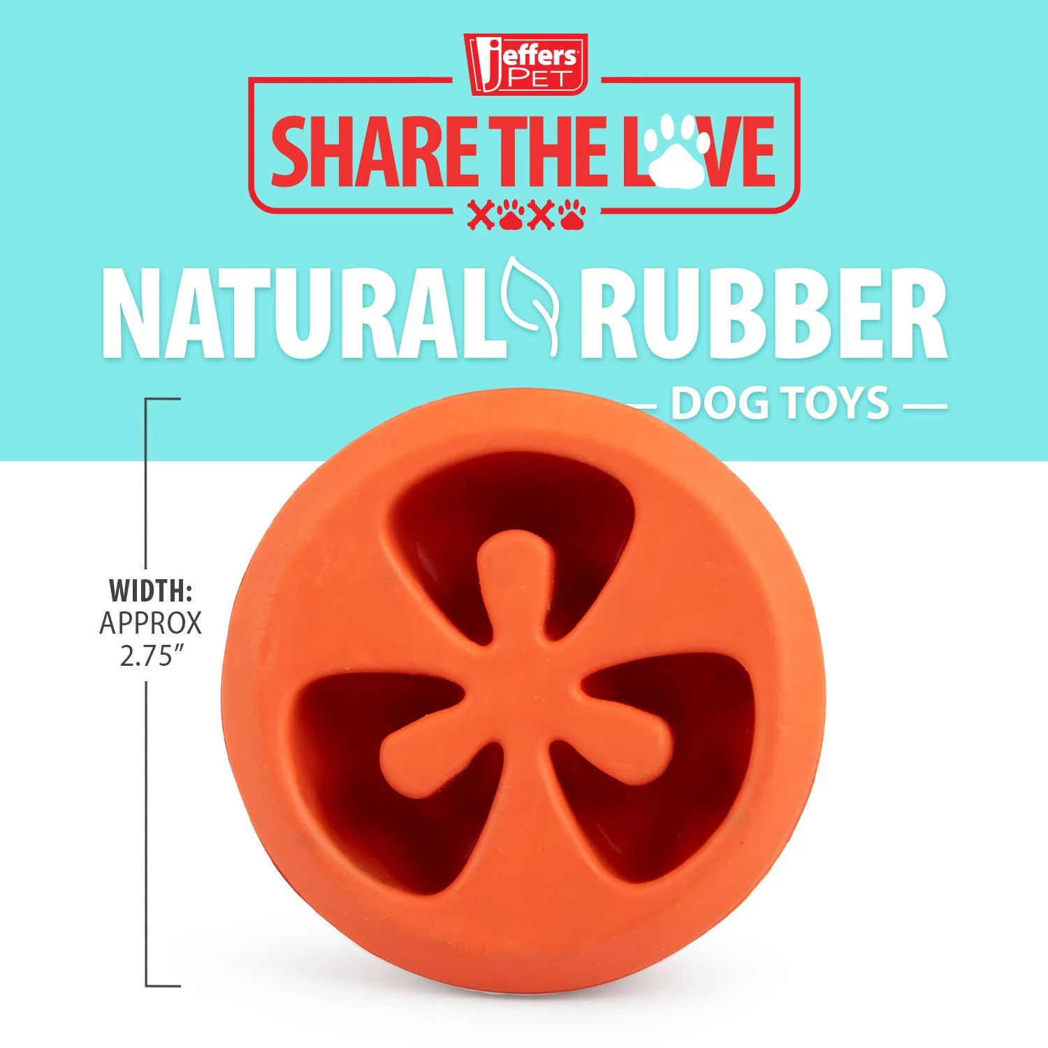 Jeffers Tomato Shaped Natural Rubber Treat Dispensing Dental Dog Chew Toy for Medium-Chewers - Image 3
