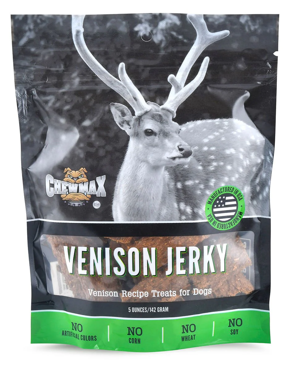 ChewMax All Natural Jerky Dog Treats – Chicken, Duck, Pork & Venison, High Protein, Made in USA