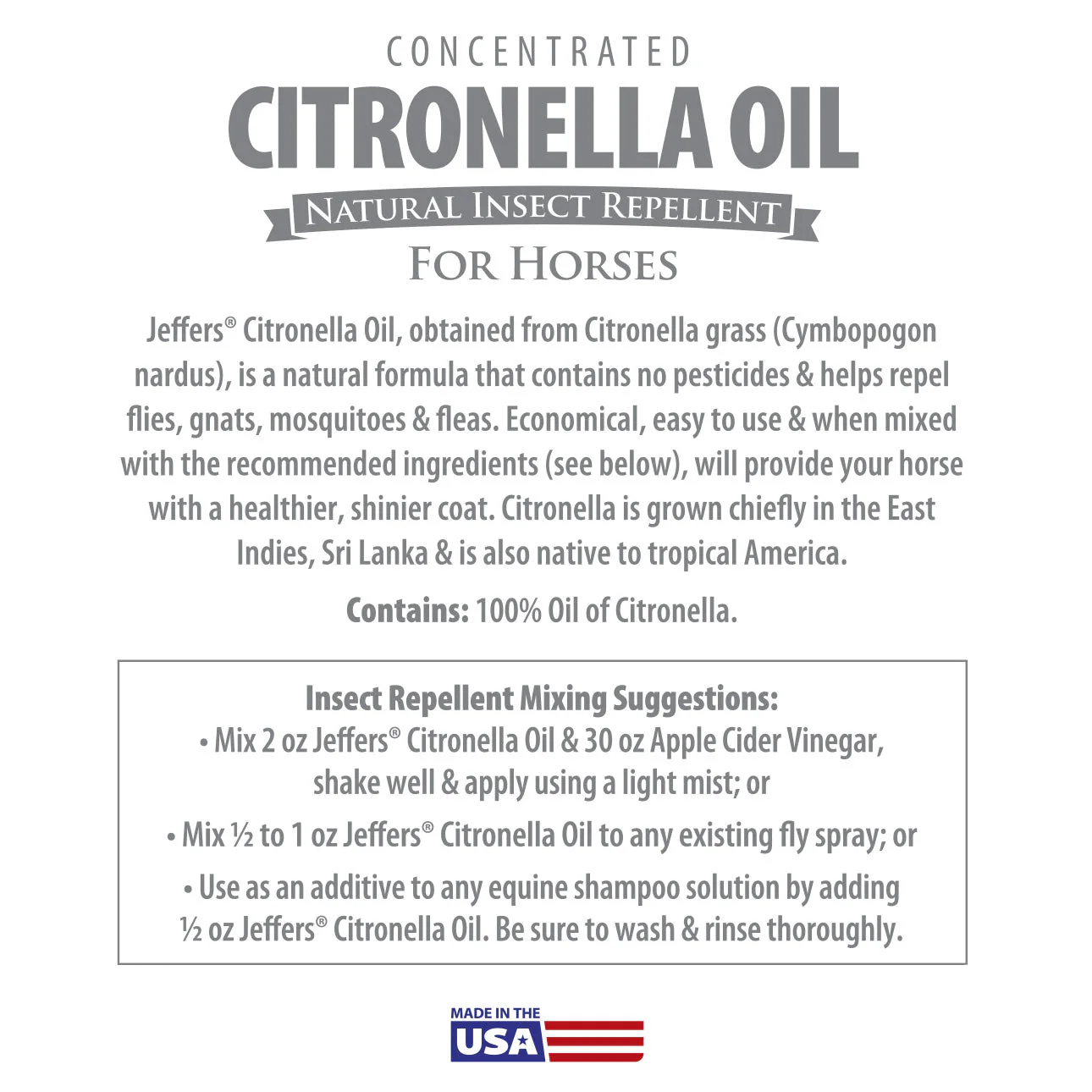 Jeffers Concentrated Citronella Oil Natural Insect Repellent, 8 oz - Image 3