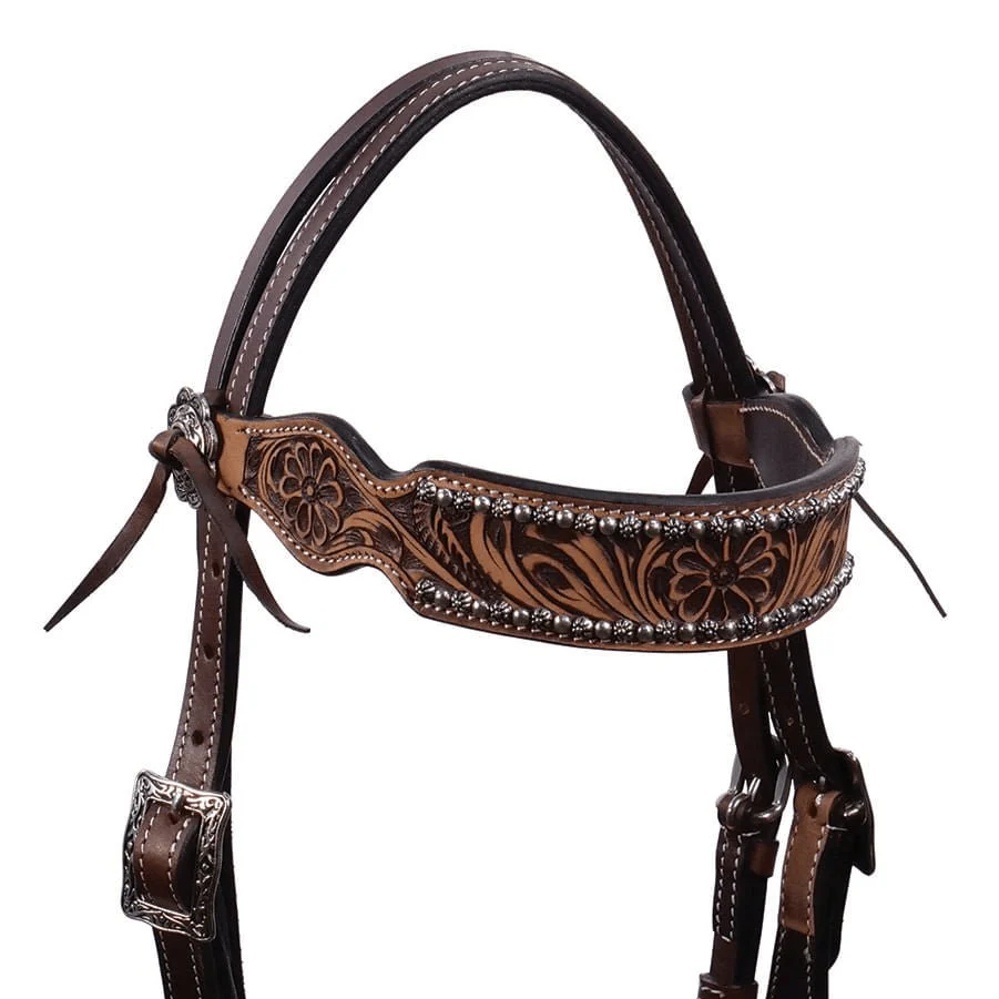 Cody Pro Flower Tooled Headstall - Image 2